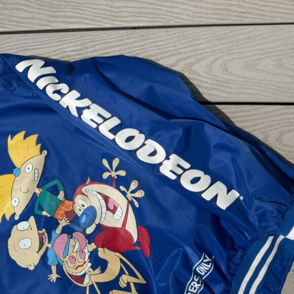 Members Only nickelodeon jacket size large Full Zip Blue Satin - Picture 4 of 7